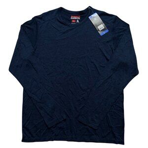 Karbon T-Shirt Mens Size L Long Sleeve Performance 100% Merino Wool Blue NEW
